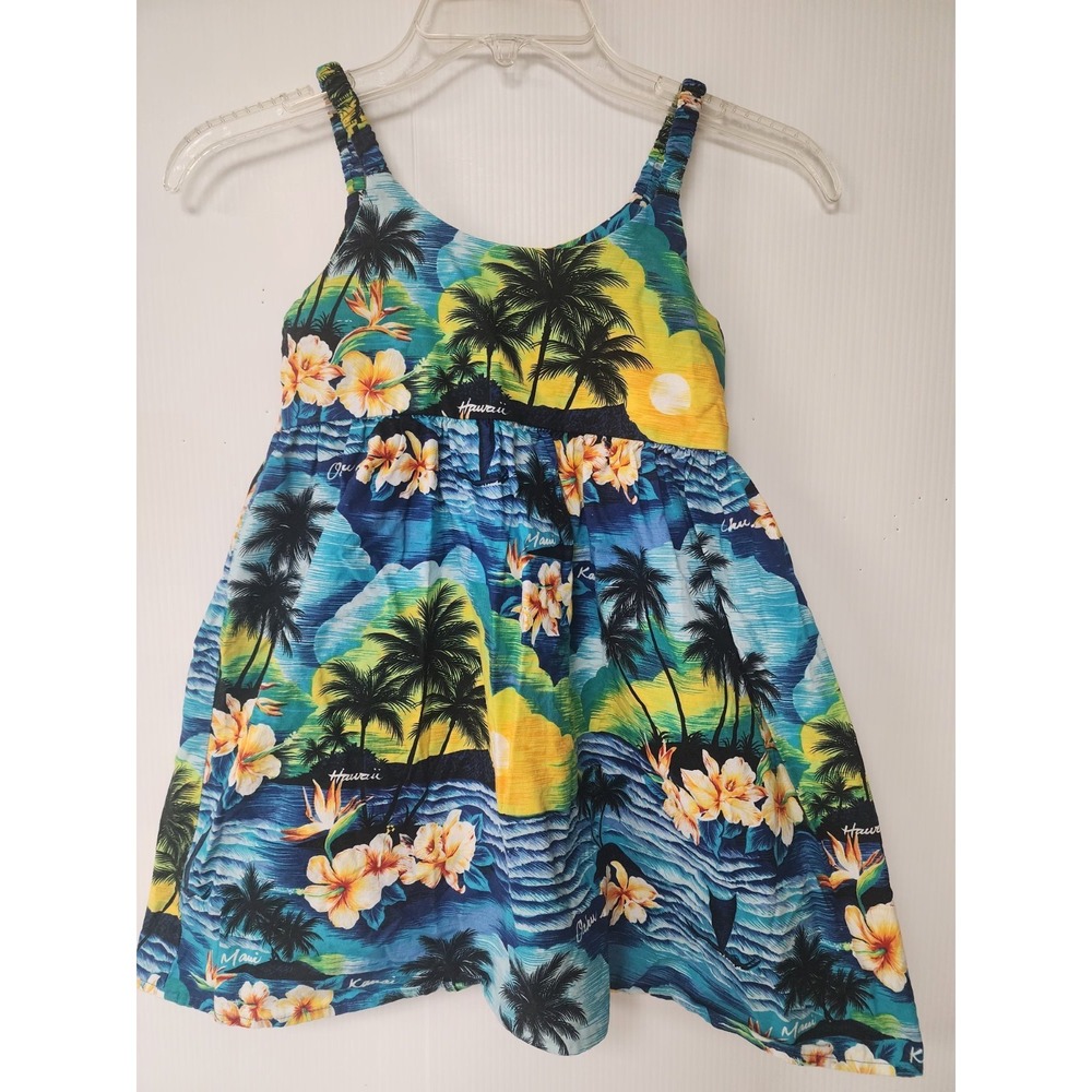 KY's  Girl's sleeveless Hawaiian  Dress Made in Hawaii 100 %‎ Cotton - Size 8